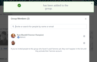 Yammer invite members