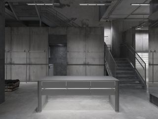 Concrete interior of Balenciaga store