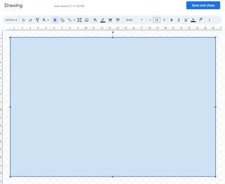 A screenshot of the Drawing menu in Google Docs.