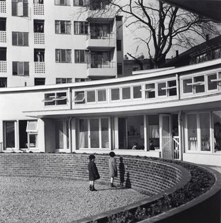 Black & white photo- Kensal House, London