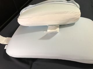 Two Casper Hybrid Pillows with Snow Technology, one with its outer cover partially removed