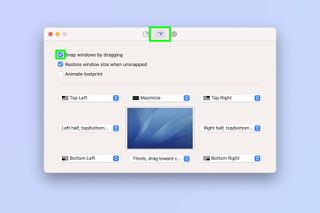 A screenshot showing how to snap windows on Mac