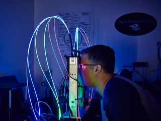 A Magic Leap test rig in action. Photo: Peter Yang/Wired