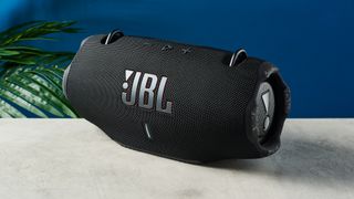 close up photograph of a big outdoor bluetooth speaker by JBL Xtreme 4