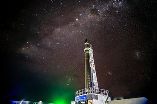 Rocket Lab launch team member Kieran Fanning took this photo of the company's Electron rocket at night ahead of its planned