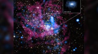 Chandra image of the center of the Milky Way and Sgr A*.