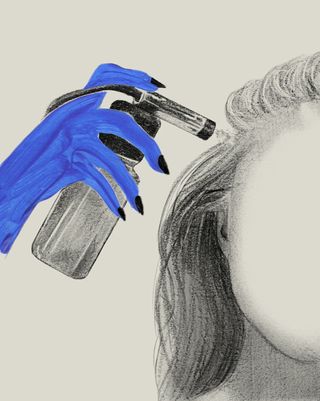 Illustrations of 15 step Korean scalp treatment by Lucie Birant