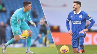 Burnley vs Brighton & Hove Albion live stream Premier League — Nick Pope of Burnley and and Adam Lallana of Brighton