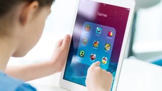 A child using an iPad mini