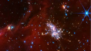 An image of many faraway star clusters