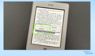 Kindle walkthrough showing how to add notes and highlights to books