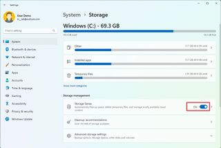 Storage Sense enable option