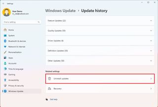 Windows 11 uninstall updates