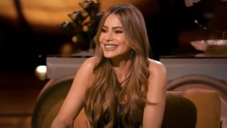 Sofia Vergara smiling on Hart to Heart