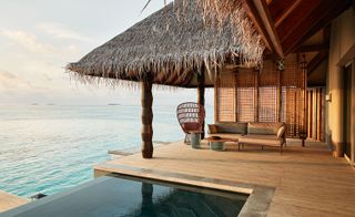 The infinity pool and deck at one of the overater villas at JOALI