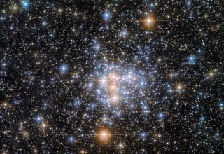 Hubble Space Telescope image of the open cluster NGC 376, which is located in the Small Magellanic Cloud (SMC).