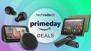 Collage of Amazon Devices next to the TechRadar Prime Day deals badge