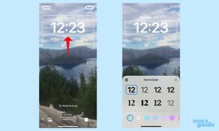 iOS 16 change lock screen change clock font and color