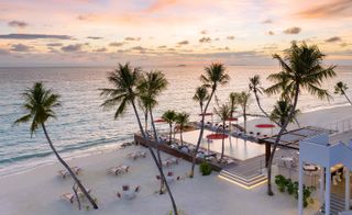 An aerial view image of the hotel villas