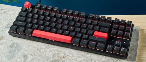 A black Lemokey X1 budget mechanical keyboard