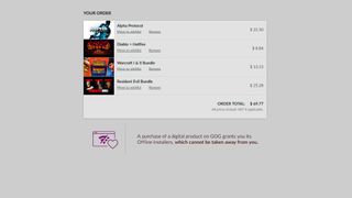 GOG checkout page