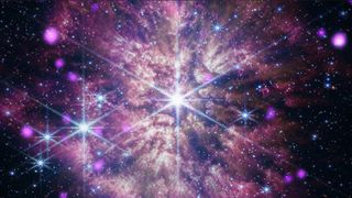 An image of purple glittering stars