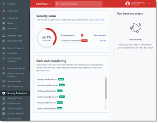 Lastpass Security Dashboard