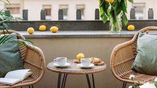 Patio side table and chairs