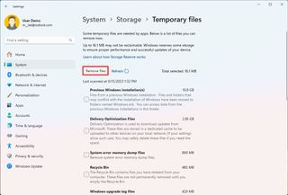 Delete temporary files