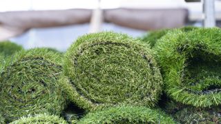 Rolls of artificial turf