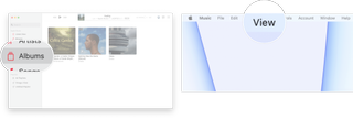 How To View And Sort Music In macOS Big Sur: Click albums in the sidebar and then click view in the menu bar.