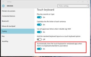 Keyboard settings