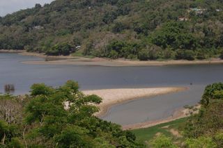 Low water levels in Puerto Rico's Loíza Reservoir in June 2015.