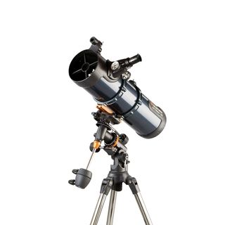 Celestron AstroMaster 130EQ on a white background