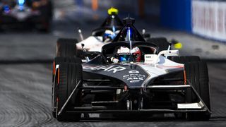 Race winner Mitch Evans of New Zealand driving the Jaguar TCS Racing car ahead of the Formula E Brazil Grand Prix 