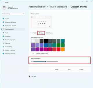 Key Background Color Settings