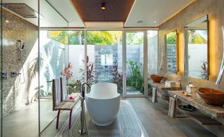 A view of the bathroom in the guest villa