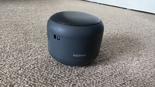 The Nokia Portable Wireless Speaker 2 pictured on a carpet.