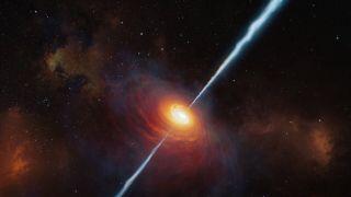 Gamma ray bursts happen when neutron stars collide or when giant stars explode into black holes, releasing jets of super-energetic photons that look like narrow beams of a flashlight.