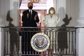 Jill Biden at presidential inauguration with President Joe Biden