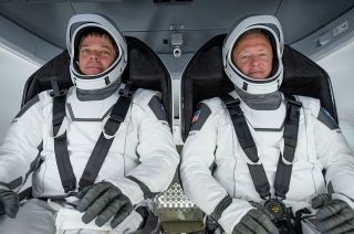 NASA astronauts Bob Behnken (at left) and Doug Hurley are set to launch aboard SpaceX's Dragon spacecraft on the first U.S. rocket to launch into orbit from U.S. soil in nearly a decade.