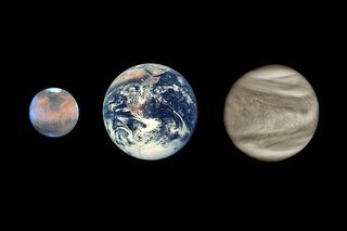 Mars, Earth, and Venus. Only Earth has an active magnetosphere, yet all three worlds are losing their atmospheres at similar rates.