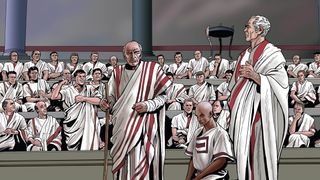 A modern-day artist&#039;s depiction of the Roman senate, an institution that was vital to the Roman Republic.