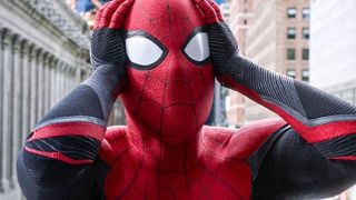 Spider-Man at the end of Spider-Man: Far From Home, in a moment that sets up Spider-Man: No Way Home