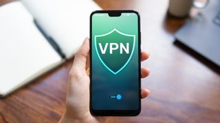 Mobile device displaying a VPN free trial