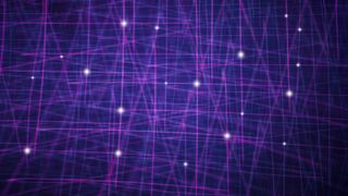 Grid Pattern of Purple and Blue Lines with White Starbursts.