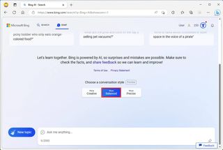 Bing Chat tone