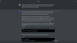 Asking ChatGPT about Python and telling it to ask questions