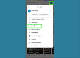how to view location history in Google Maps - mobile