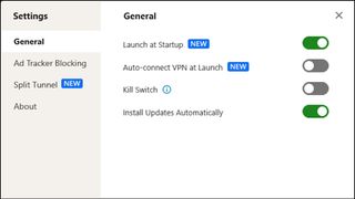 Norton VPN Windows App Settings